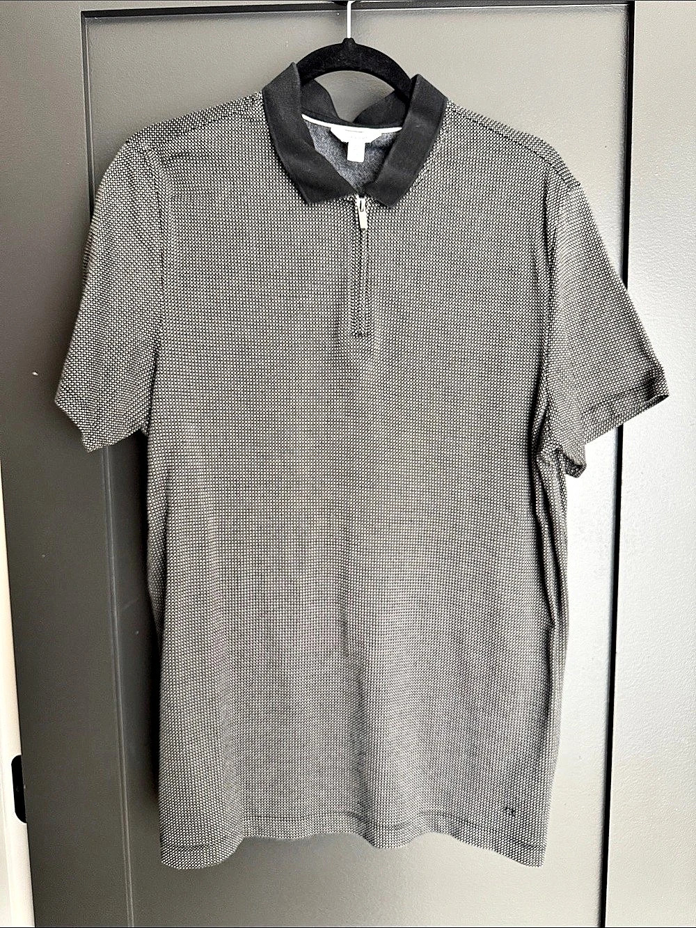 Calvin Klein Men's Geometric Polo Gray & Black Size Large Like New